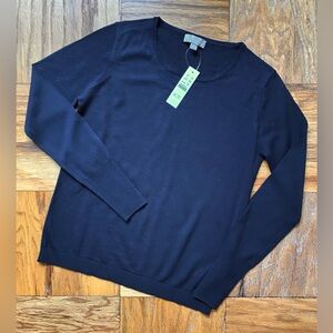 NWT J Crew Navy Lightweight Scoop neck Sweater